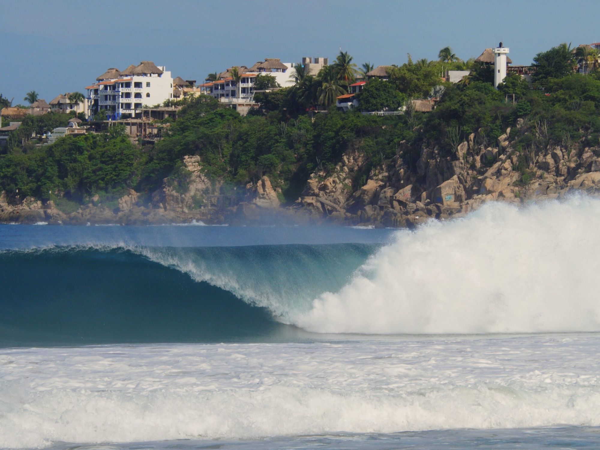 A heavy barrel breaking at Puerto Escondido